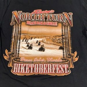 Racing’s North Turn Beach Bar & Grille Biketoberfest T- Shirt Ponce inlet, Fla